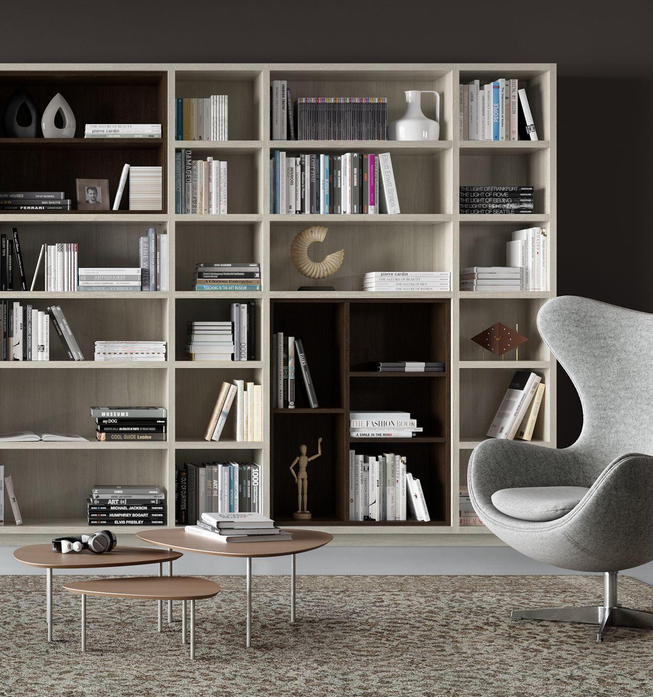 Estanterías de biblioteca en acabado moderno blanco y negro de California Closets